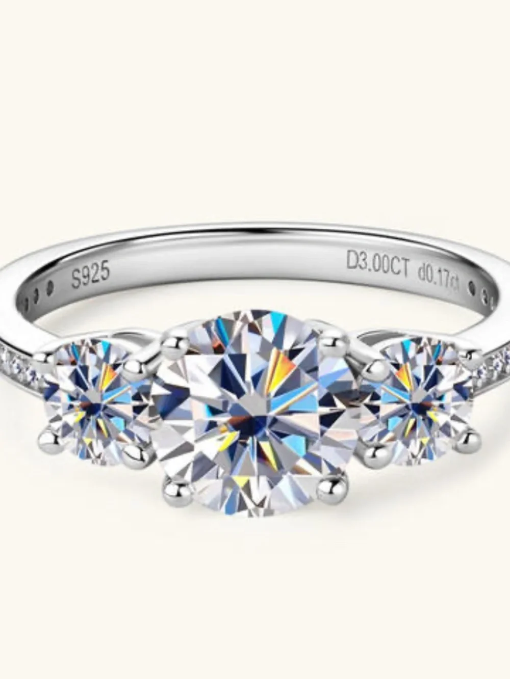 3 Carat Moissanite 925 Sterling Silver Ring | NWT | Size 4